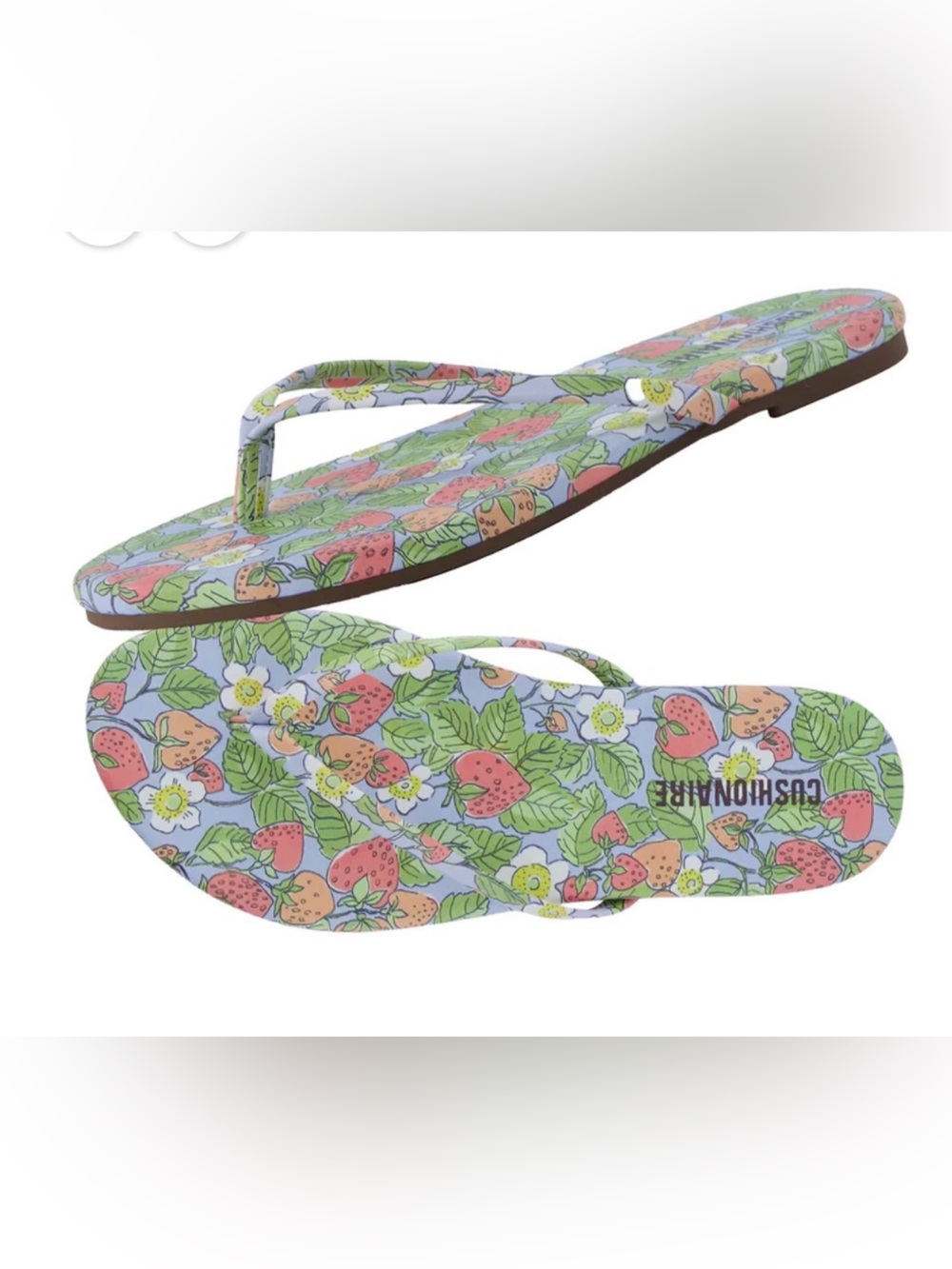 Cushionaire NIB Cruise Strawberry Flip Flops Sandals Sz 10 Beach Summer Comfy